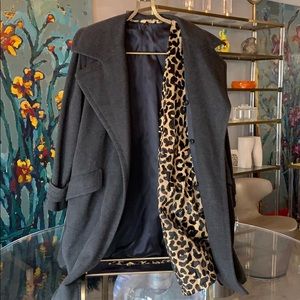 Carolyne Roehm Cashmere Coat With Chipmunk Fur sz8